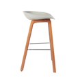 thumbnail image 2 of Bronte Living 26 inch Modern Polypropylene Counter Stool with Footrest for Kitchen, Restaurant - Series Connor - White with Natural Wood Legs, 2 of 7