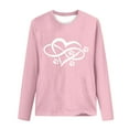 thumbnail image 4 of Pimelu Valentine Shirts for Women Womens Long Sleeve Tshirts Valentines Day Fashion Dog Paws Heart Print Pullover Sweatshirts Ladies Lightweight Spring Crewneck Blouses Tops, 4 of 5
