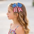 thumbnail image 2 of Qopobobo Kids 4th Of July Hair Accessories 4th of July Baby Nylon Headbands, Red Blue White Star Hair Accessories with Big Bows for Newborns, Infants, and Toddler Girls Blue,3-12 Years, 2 of 6