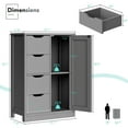 thumbnail image 5 of Walsunny Bathroom Floor Cabinet Storage Organizer Freestanding Wooden Cupboard with Door Drawers Adjustable Shelf for Small Spaces Laundry Room Kitchen Living Room Bedroom Home Office,Gray, 5 of 8