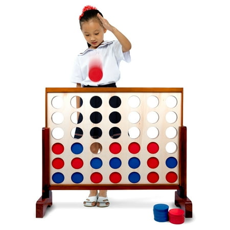 Brybelly Giant Four in a Row, Classic Board Game for Outdoor Parties, Bbqs, Weddings, and More, Great for Adults and Kids of all Ages, Oversized Game for indoor/Outside Occasions