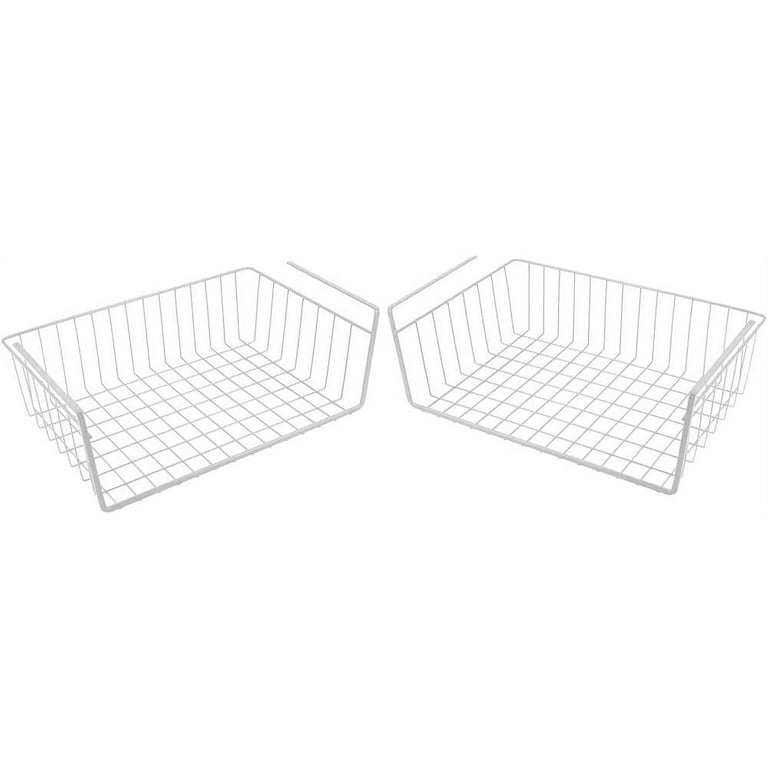 1pc White/Black Hanging Net Basket Iron Material Large Capacity Hanging  Under Cabinet Wall Wardrobe Storage Basket Kitchen Tools - AliExpress