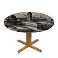 thumbnail image 3 of WYYP Historical European Architecture Round Tablecloth 100% Polyester Outdoor Fitted White, 3 of 8