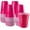 Fuchsia, variant on Disposable Plastic Cups, Colored Disposable Cups, 12 Ounce Plastic Party Cups, Strong and Sturdy Disposable Cups for Party, Wedding, Christmas, Halloween Party Cup, 100 Pack (Orange, 12OZ)