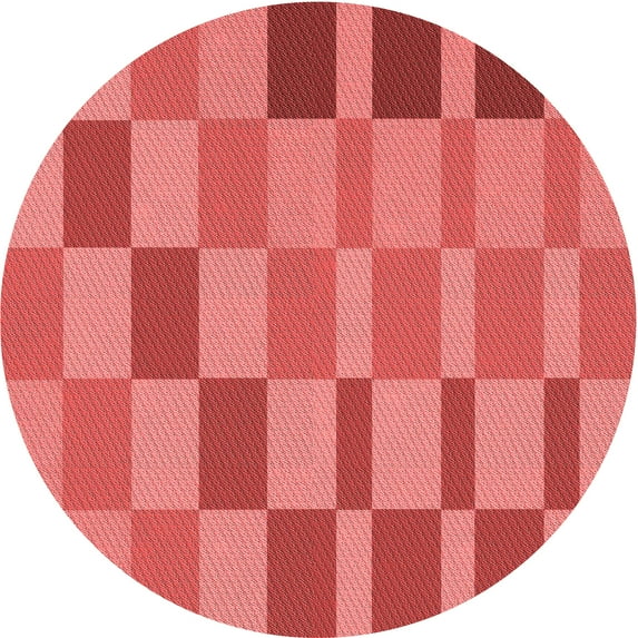 Ahgly Company Indoor Round Patterned Ferrari Red Area Rugs, 4' Round