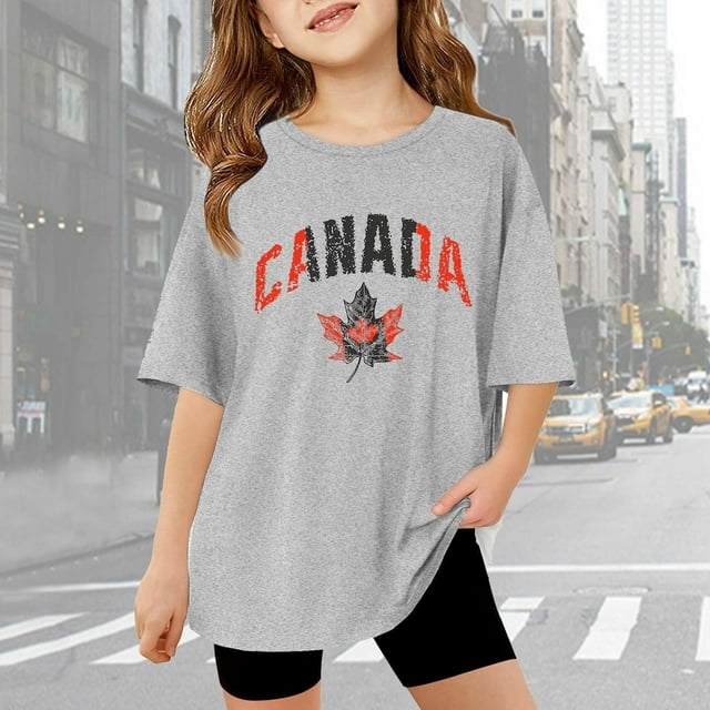 Hauts d'Été Décontractés à Manches Courtes pour Filles - T-Shirts Basiques à Col Rond Légers pour Filles et Adolescentes