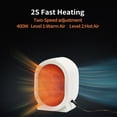 thumbnail image 4 of Portable Space Heater for Indoor Use, 400W Small Electric Desk Heater for Bedroom or Office,Overheating & Tip-Over Protection,Fast Heating Room Heater,Lightweight (White), 4 of 6