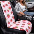 thumbnail image 3 of FOR U DESIGNS Car Seat Cover Non-Slip Universal Car Accessories Pink Strawberry Flower Print, All-Season, Comfort, Washable Polyester, Quilted Car Accessories for Most Cars SUVs Trucks, 3 of 7