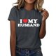 thumbnail image 1 of Gibobby Casual Playera de Manga Corta para Mujer Camiseta manga corta con cuello redondo y estampado divertidas para mujer I Love My Husband(Gris,XL), 1 of 5
