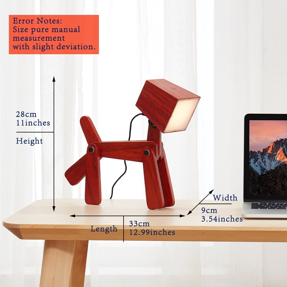 HROOME Unique Cute Table Dog Lamp for Kids Bedside Bedroom Boys Girls Room Reading - 3 Ways Dimmer Brightness Touch Control Desk Lamps Rustic Decorative Lighting Gift for Farmhouse Office