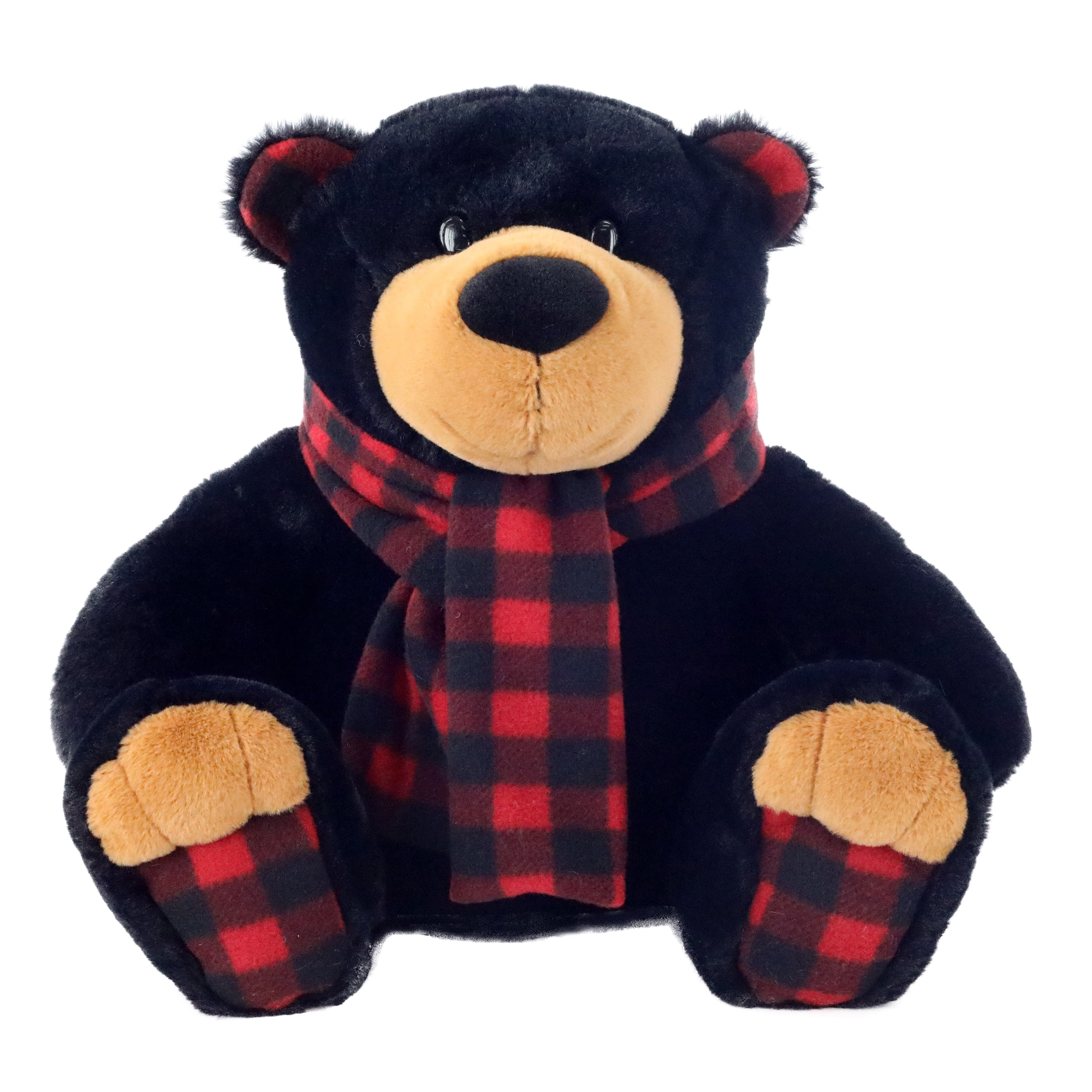 Holiday Time Plaid Plush, Bear, Black