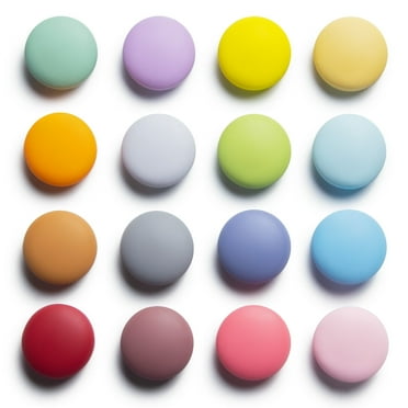 SUNURS Colorful Cute Fridge Magnets for Locker, Strong Decorative Funny Refrigerator Magnets for Whiteboard, Kitchen, and Office (16 Pieces & 16 Colors)