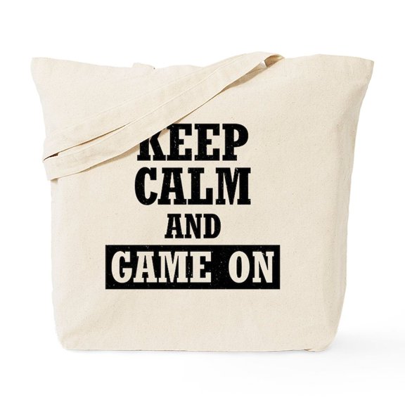 CafePress - Keep Calm And Game On Tote Bag - Unisex Canvas Tote Bag, Beige, 1-Piece