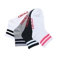 thumbnail image 1 of Calceta Corta Hanes para Mujer, Tipo Quarter Poliéster con Rayas 4 Pares Multicolor Unitalla, 1 of 4