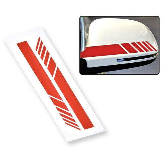 PIT66 Rearview Mirror Carbon Fiber 5D Sticker Vinyl Stripe Decal 2 PCS Car Accessories Red