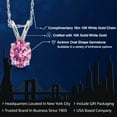 thumbnail image 2 of Gem Stone King 10K White Gold Pink Pendant Necklace for Women | 0.46 Cttw | Gemstone Birthstone | Oval 6X4MM | With 18 inch Chain, 2 of 6