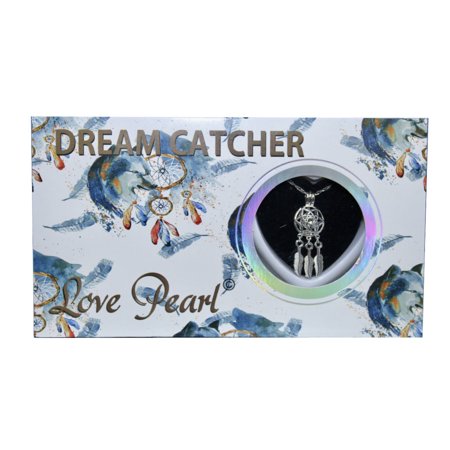 - Dream Catcher Love Wish Pearl Kit Cultured Pearl Necklace Set with Stainless Steel Chain 16