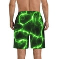 thumbnail image 3 of Disketp Men'S Swim Trunks Hawaiian Breathable Surf Beach Swimsuits Mesh Lining Beach Shorts With Pockets-Green Lightning, 3 of 9