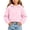 Pink, variant on FRSASU Girl's Cropped Hoodie Long Sleeve Fuzzy Plush Pullover Casual Solid Color Short Hooded Sweatshirt Top White