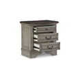 thumbnail image 6 of Signature Design by Ashley Lodenbay Three Drawer Nightstand, Antique Gray and Brown Two‑Tone Bedroom Table with USB and AC Outlets, 6 of 9
