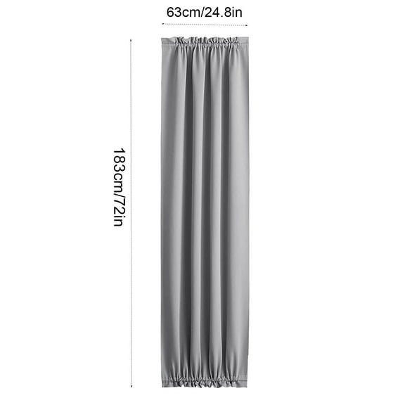 YOUMAI French Door Curtains Thermal Insulated Drapes Rod Pocket Privacy Panel For Living Room Patio Glass Door Window 1 Panel 25 X 72 Inch Light(Color:Grey)