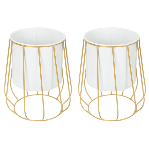 BERTDOMD 2pcs Nordic Style Metal Flower Plant Pots with Stand, Indoor Outdoor Decorative for