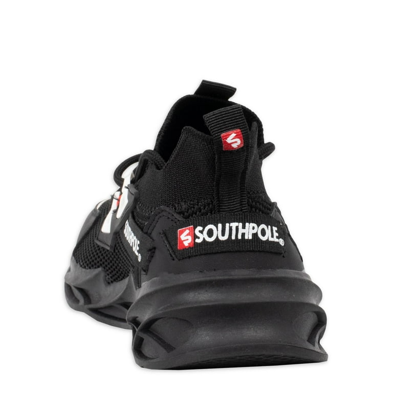 Southpole Boys Lennox Black Knit Lace Up Sneakers, Sizes 1-7