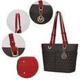 thumbnail image 5 of MKF Collection Lori Vegan Leather Women's Tote Bag, Functional Stylish Shopper Purse Handbag by Mia K - Red, 5 of 10