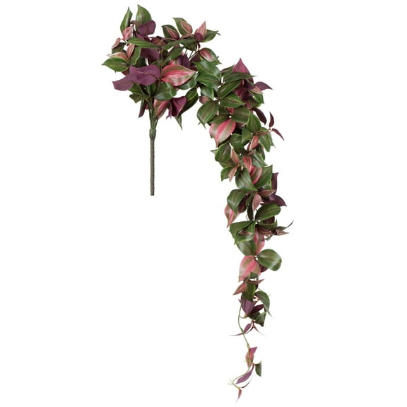 Vickerman 43" Artificial Green and Red Leaf Hanging Bush.