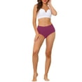 thumbnail image 2 of CURVY GLAM Mother's Day Women's Panties High Waist Tummy Control Solid Color Full Coverage Briefs XXL Purple, 2 of 4
