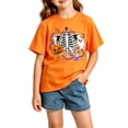 thumbnail image 2 of SJLDQY Halloween T-shirts for Girls Short Sleeve Hallowmas Pumpkin Ghost Graphic T-shirt Crew Neck Tees Summer Tops 5-6 Years, 2 of 4