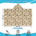 thumbnail image 2 of Brown Dog Paw Footprint Bone Hooded Bath Towel，60"x35" for Ages 3 To 12 Kids, Quick Dry Lightweight Soft Microfiber Hood Beach Towel Cover Up for Kids, 2 of 7