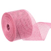 Uxcell Burlap Ribbon, Polyester Ribbon for Gift Wrapping Home Wedding Decor Pink