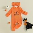 thumbnail image 4 of SRZYMJ My First Thanksgiving Outfit Baby Girl Ribbed Romper Long Sleeve Onesie 1st Thanksgiving Clothes Preemie Fall Orange, 4 of 6