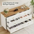 thumbnail image 5 of Tribesigns 47 inch Modern White Dresser with 6 drawers, Wide Chest of Drawers Wood Storage Dresser Organizers, 5 of 6