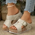 thumbnail image 2 of Mostsola Cork Footbed Sandals for Women 2025 Casual Slip on Shoes Platform Wedge Sandals Slippers, 2 of 8