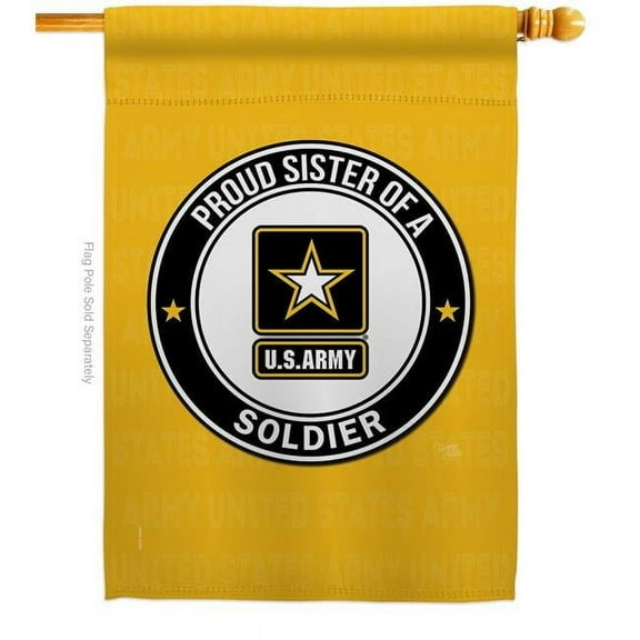 Breeze Decor H108578-BO Proud Sister Soldier House Flag Armed Forces Army 28 x 40 in. Double-Sided Decorative Vertical Flags for Decoration Banner Garden Yard Gift