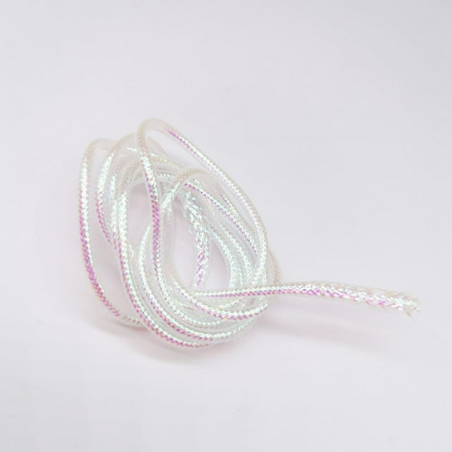 Tubo de Mylar de 4M, Diámetro Nacarado Blanco. 2/4/6mm, Materiales para Atar Moscas, Holográfico Fácil de Usar, Accesorios P 4 mm Soledad Tubo trenzado de Mylar