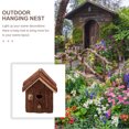 thumbnail image 2 of Wooden Bird House for Decor Dark Red Synthetic Material Attracts Wild Birds Safely 7.5 Inches, 2 of 8