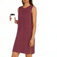 thumbnail image 4 of Tauxra Polka Dot Tank Dress for Women， Casual Sleeveless Shift Dress with Side Slit， Comfortable Stretch Fit Summer Dress, 4 of 6