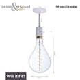 thumbnail image 6 of Bulbrite 810174 4W 2200K Pear Shape Grand Filament LED Bulb with White Marble Pendant & String, Clear, 6 of 7