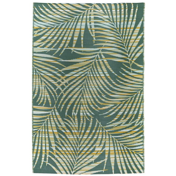 Vargas Dragonfly Green Reversible Polyweave Outdoor/Beach Mat, MS 6X9 DRAGONFLY