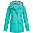 thumbnail image 1 of Women Solid Rain Jacket Outdoor Plus Size Waterproof Hooded Raincoat Windproof, 1 of 2