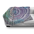 thumbnail image 3 of Ethnic Soft Flannel Fleece Blanket, Classical Mandala in Various Details Drawn Design Composition Old Print Design, Cozy Plush for Indoor and Outdoor Use, 60" x 80", Lilac and Blue, by Ambesonne, 3 of 6