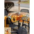 thumbnail image 4 of Outdoor Tablecloth with Umbrella Hole and Zipper, Fall Turkey Square Table Cloth 54x54 Inch Waterproof Tablecloth, Happy Thanksgiving Pumpkin Maple Leaf Picnic Table Cover for Patio Camping, 4 of 7
