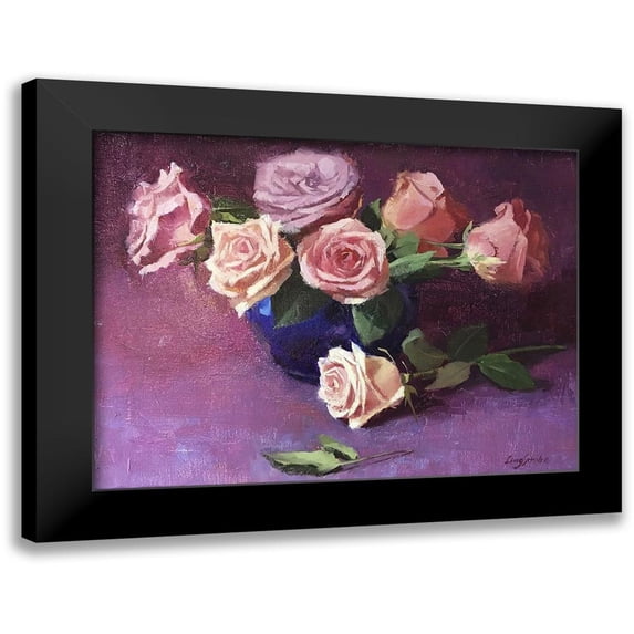 Strube, Ling 18x15 Black Modern Framed Museum Art Print Titled - Rose Bouquet II