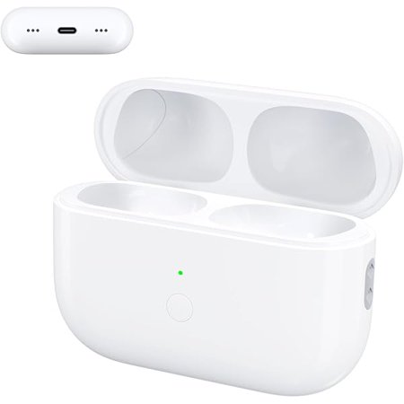 wonima88 Wireless Charging Case Compatible with Air Pods Pro 1st & 2nd Generation, 660mAh Charger Case Replacement Support Wireless Charging, Support Pairing&Sync Button(No Earbuds), White(USB-C)