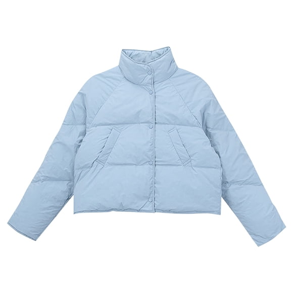 iHPH7 Puffer Jacket Winter Parka for Women Cropped Puffer Jacket Winter Jackets for Women Parkas for Women Cropped Puffer Coat Puffer Coat Women Blue S