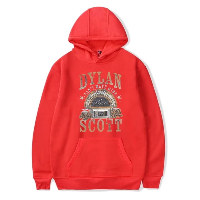 Dylan Scott Country Til I Die Tour 2025 Chandails à Capuchon Chandail à Capuche Unisexe Mode Chandail Décontracté Mode Urbaine,TG,Rouge