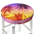 thumbnail image 3 of Balery Palm Trees At Sunset Velvet Round Bar Chair Cushion Cover Adjustable, Protects From Scratches And Stains, Soft & Washable Ideal For Wooden And Metal Stools - 12 Inch, 3 of 7
